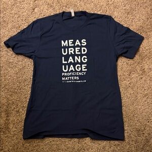 Measured Language Proficiency Navy T-Shirt